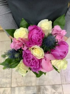 Композиция из розы, пиона, гортензии 1