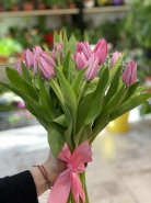 Монобукет из розовых тюльпанов 0