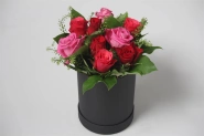 Букет Шляпная Коробка Роза Красная Розовая Bouquet Hat Box Rose Red Pink 0