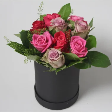 Букет Шляпная Коробка Розовая Пастель Bouquet Hat Box Rose Pastel