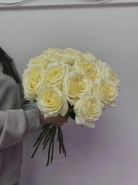 Букет цветов, роза (одноголовая) ,белый , 15 штук, 60 см 0