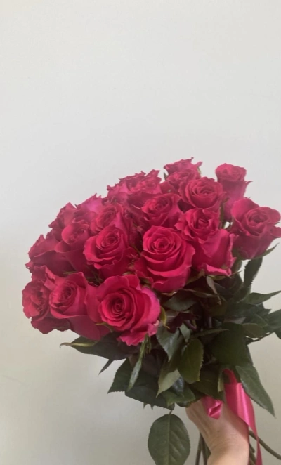 Розы розовые 21 штук