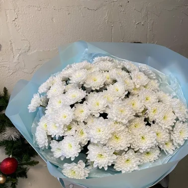 Монобукет из 15 кустовых хризантем Алтай