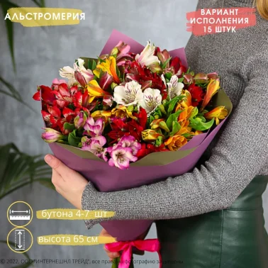 Букет Альстромерия микс 15 шт