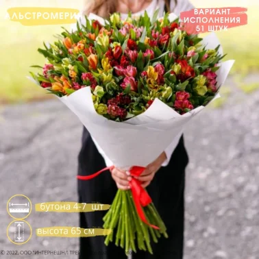 Букет Альстромерия микс 51 шт